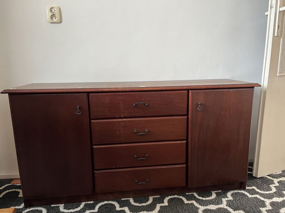 Komoda drewniana ciemnobrązowa