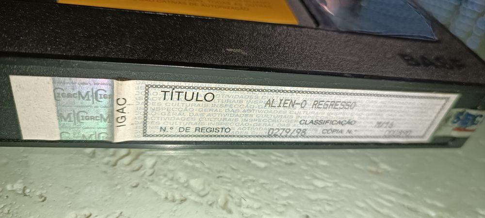 Antiga cassete vhs filme Alien o regresso