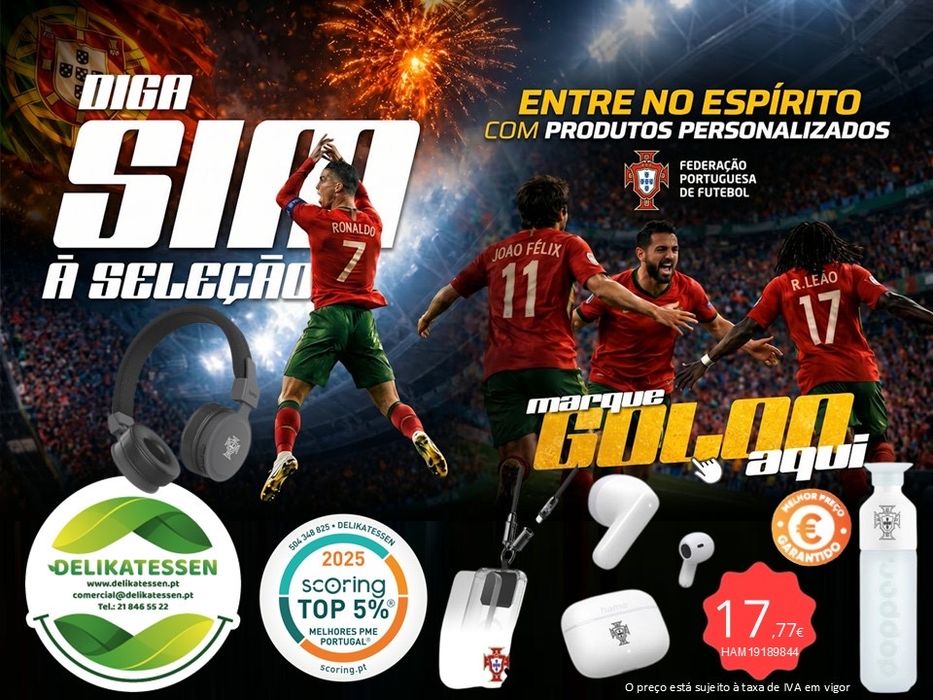 Headphones Bluetooth HAMA personalizados Seleção de Portugal