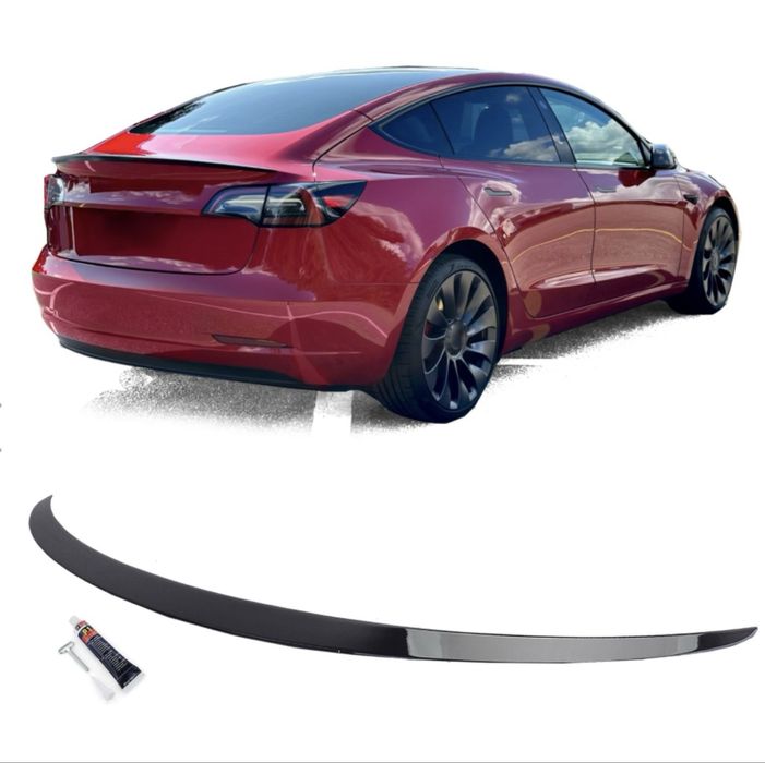 Spoiler Tesla Model 3 Performance preto brilhante