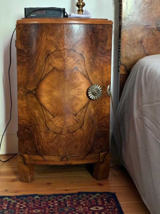 Conjunto mobilia de quarto em nogueira art deco