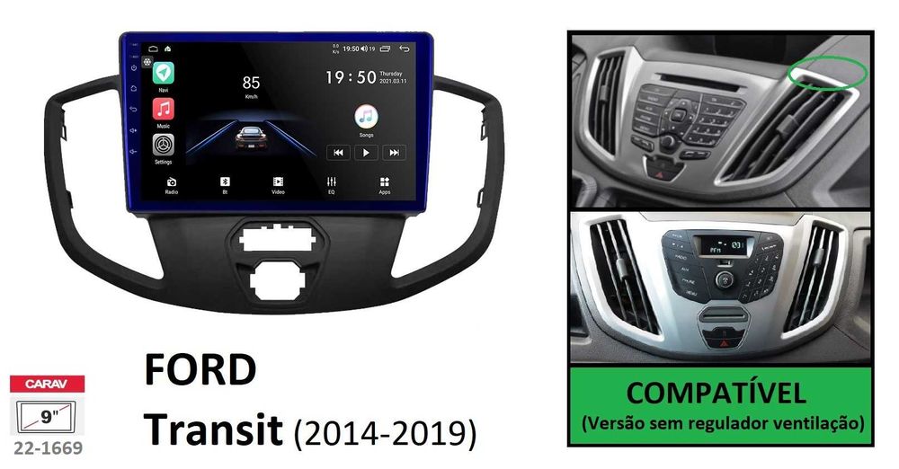 Rádio 2DIN • Ford TRANSIT • TOURNEO Connect / Custom  • Android 4+64GB