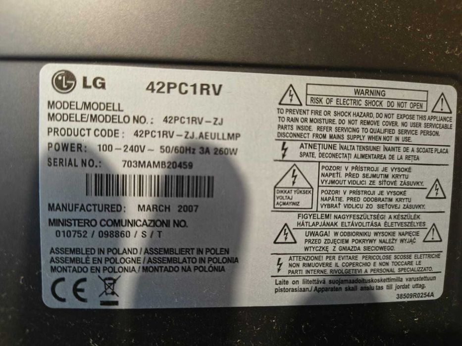 LG 42 cale plasma, bardzo dobre głośniki