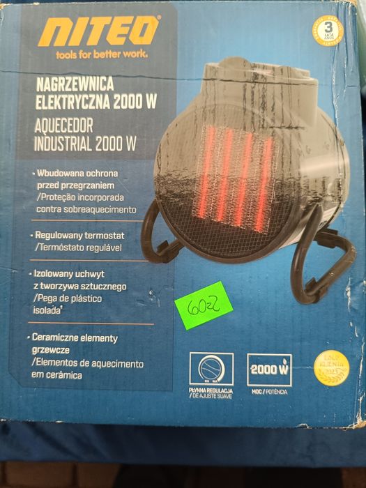 Nagrzewnica elektryczna Niteo 2000w. Nowa. Najtaniej!