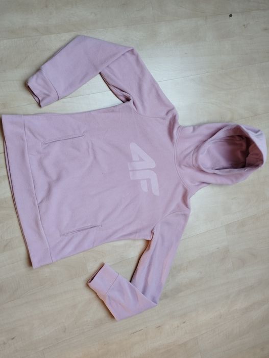 4f bluza polarowa rozowa z kapturem S
