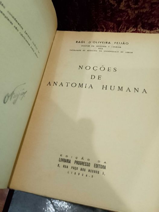 Noções de Anatomia Humana 1960 Raul D´Oliveira Feijão