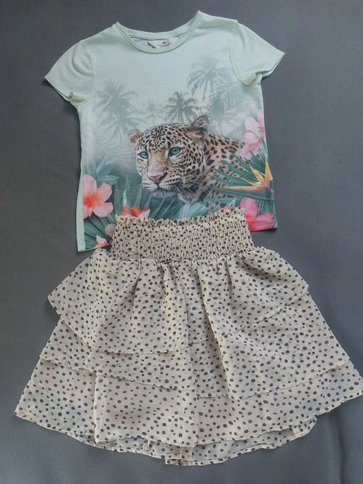 Komplet H&M na lato dla dziewczynki. Spódniczka i bluzka