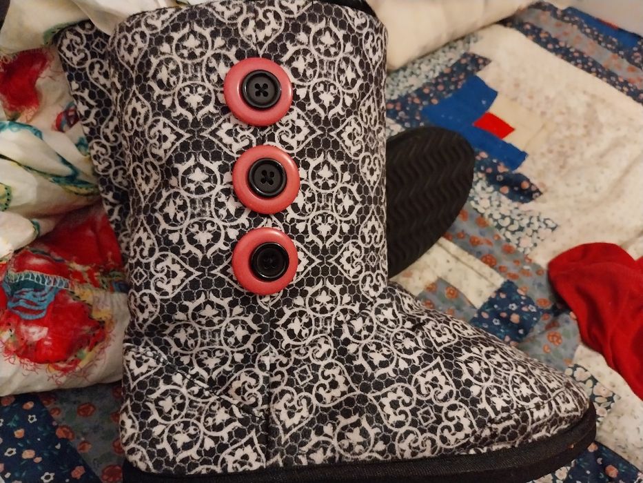 Botas tecido e pêlo, 36