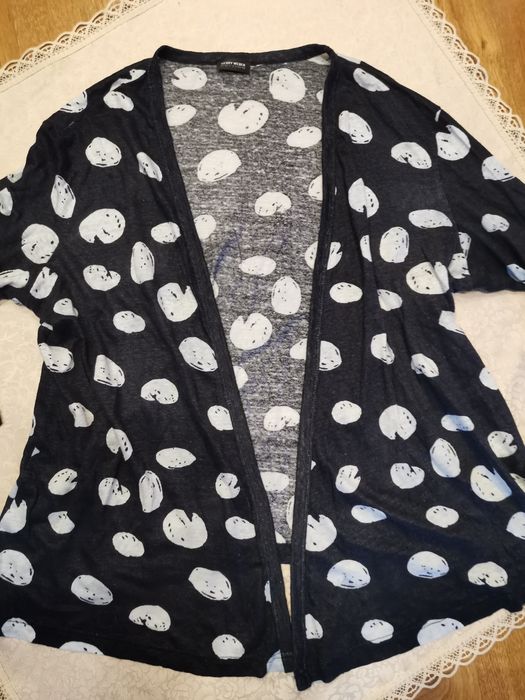 Sweterek damski, narzutka Gerry Weber rozm 42/44, czarny, biały motyw