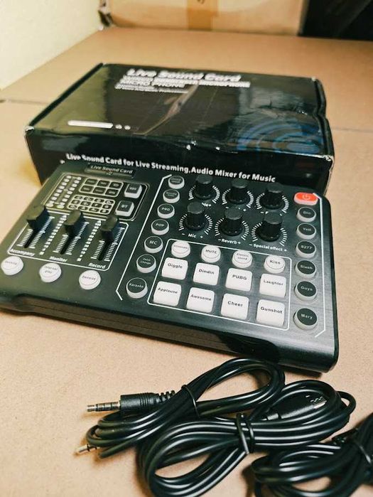 Consola de Som / Placa de Mistura Live Sound Card com Bluetooth e 48V (novo)