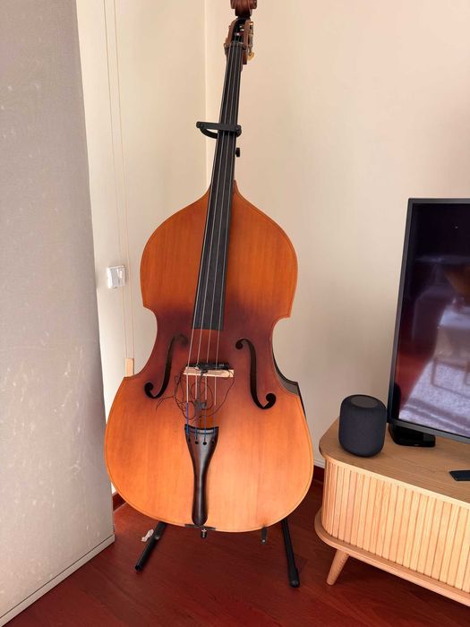 Contrabaixo Thomann 3/4 + Suporte + Saco + Microfone (Kit Completo)