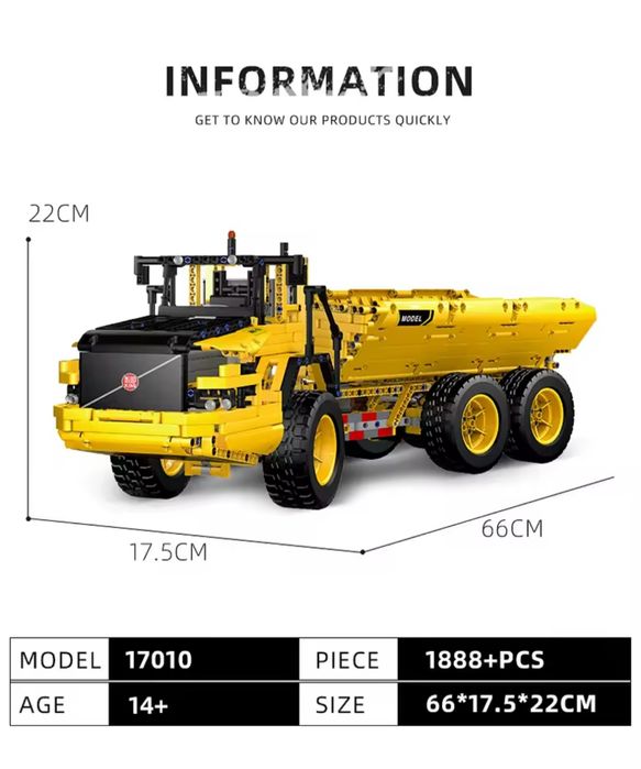 Klocki Mobile King wywrotka 17010 + zestaw sterowania RC