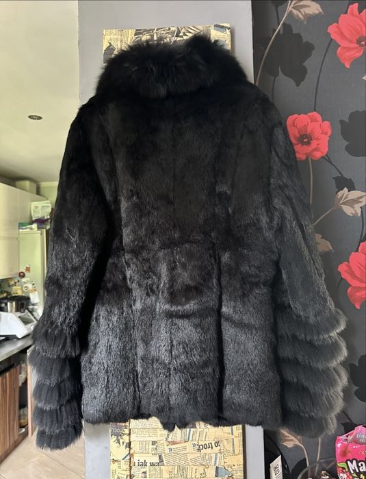 Kurtka futerko naturalne lis królik