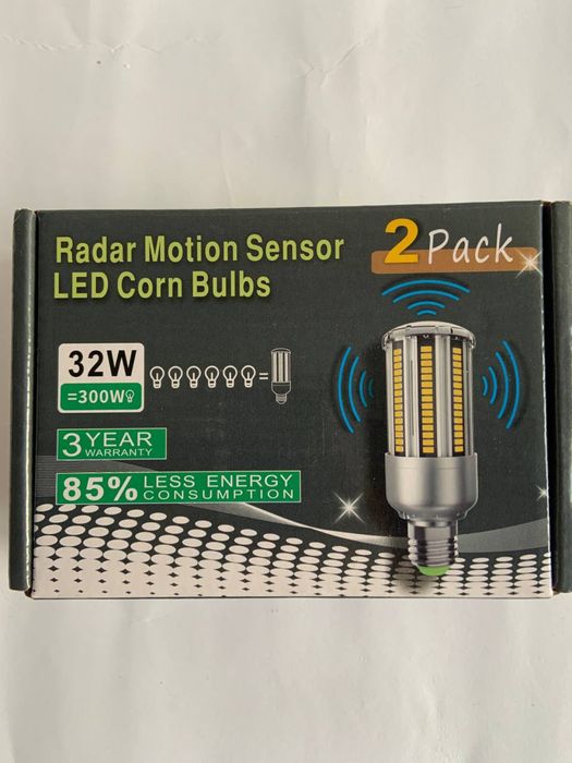 Светодиодная лампа-кукуруза с датчиком движения (Radar Motion Sensor LED Corn Bulb).
