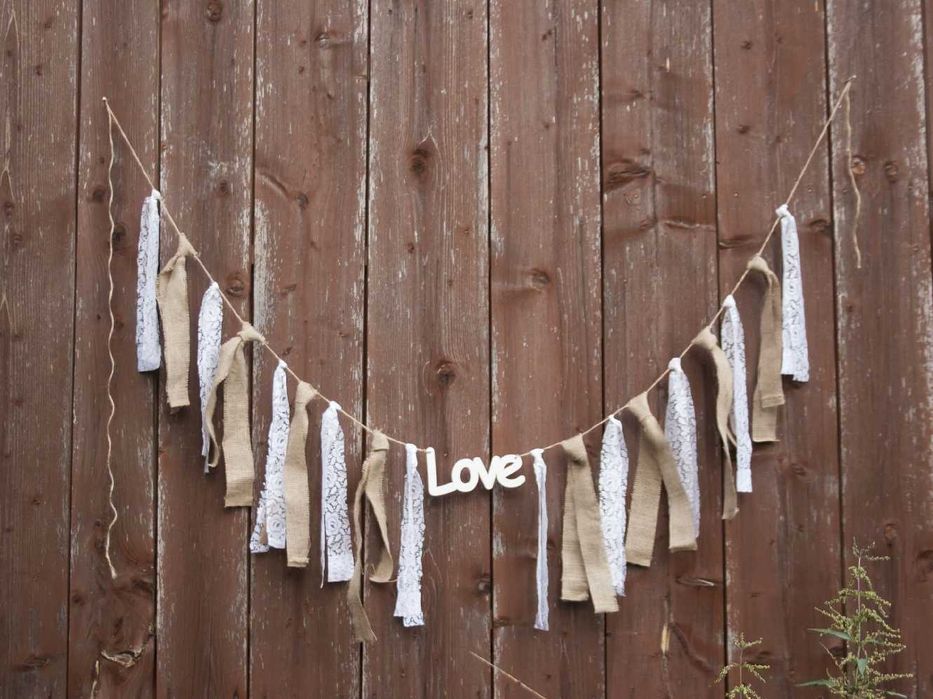 Girlanda ślubna weselna na ślub sale sesja styl boho rustykalna LOVE