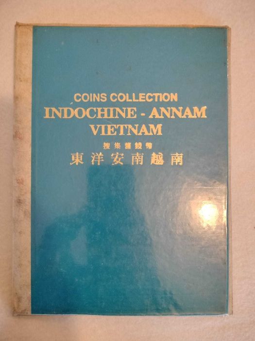 Lote 4 Álbuns Moedas Antigas Vietname e Indochina - Coleção Histórica