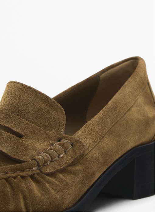 Туфлі, лофери замшеві на підборі Massimo Dutti, 40 розмір! НОВІ!