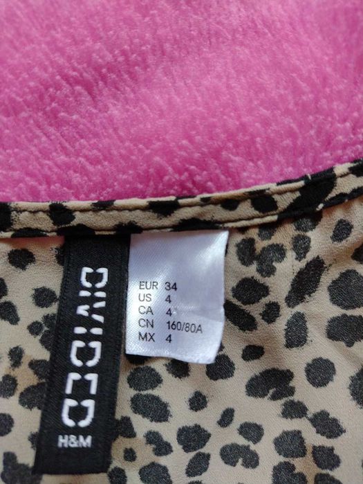 Elegancka bluzka PANTERKA roz. XS/34  **H&M**