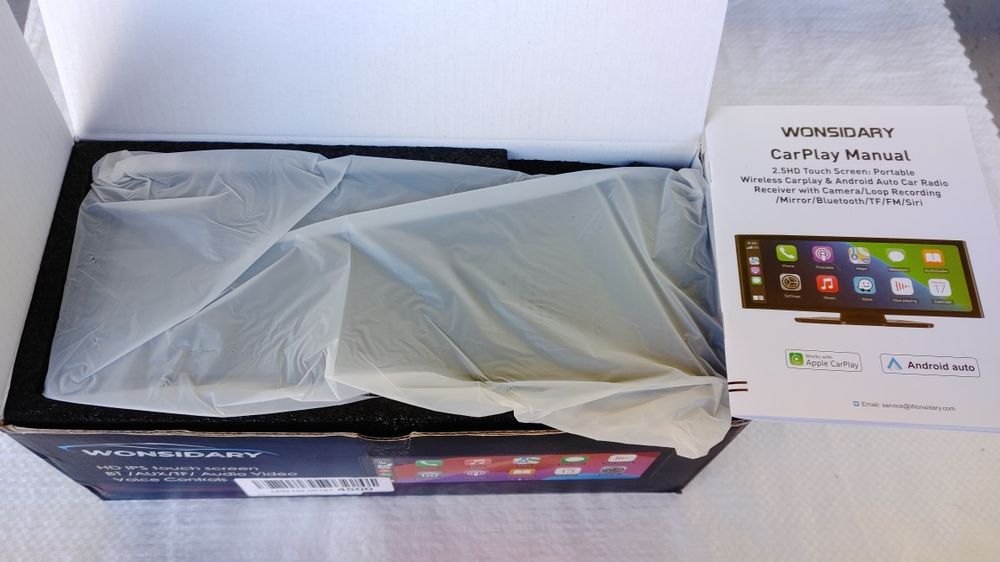 Автомобільний екран Wonsidary CarPlay 9,3 з реєстратором, камера задня
