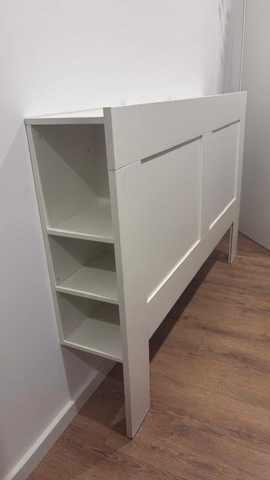 Cabeceira de cama com arrumação, branco, 160 cm · Como novo