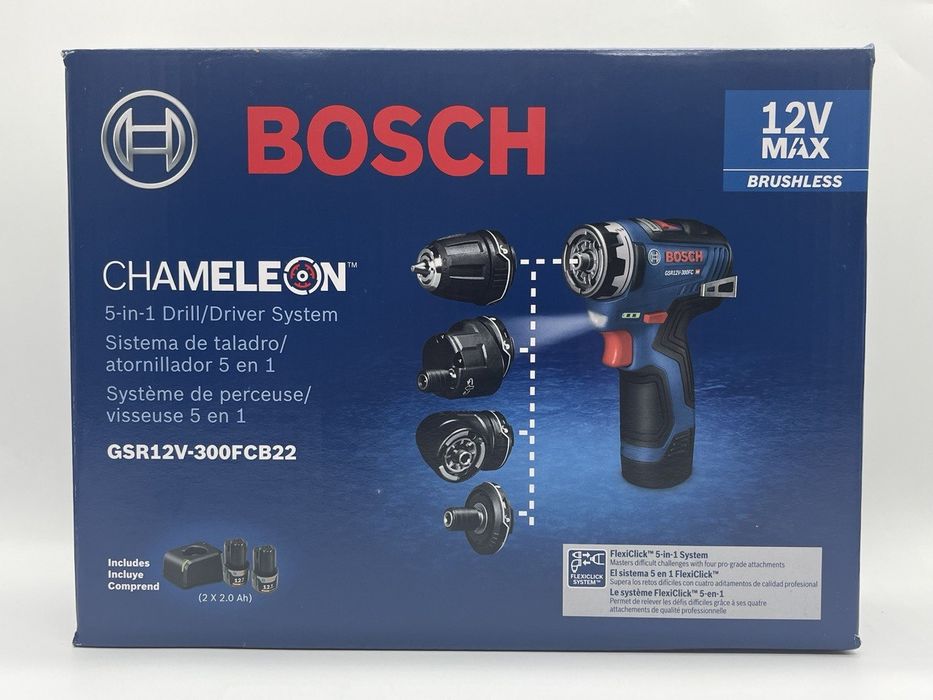 Аккумуляторный бесщеточный шуруповерт 5-in-1 Bosch GSR12V-300FCB22
