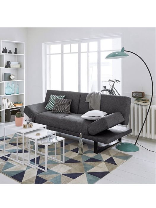 Sofa cama em tecido texturizado