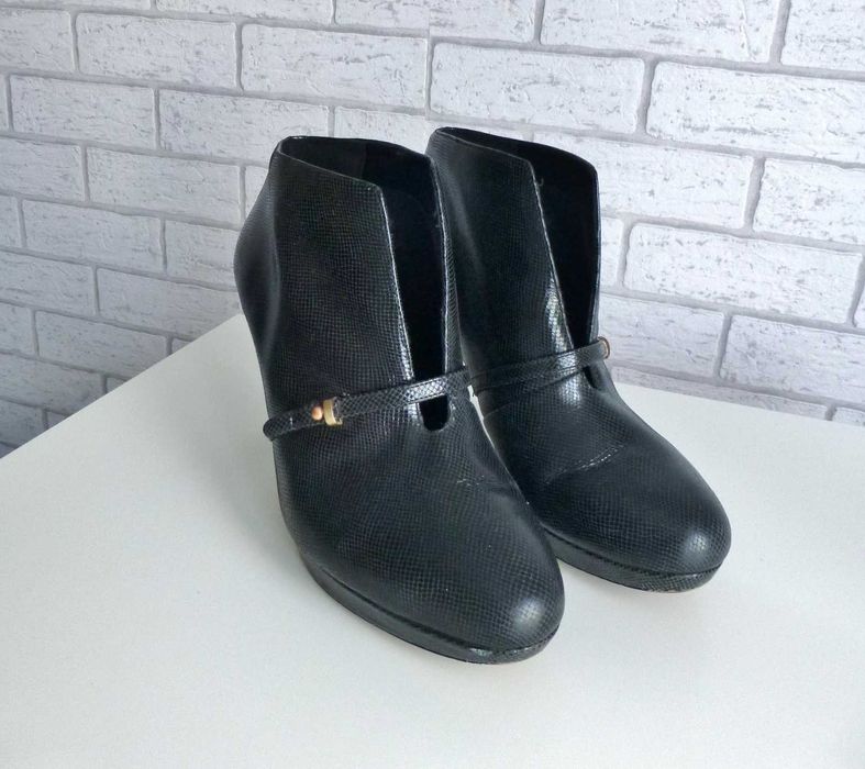 Clarks skórzane jesienne botki szpilki 40