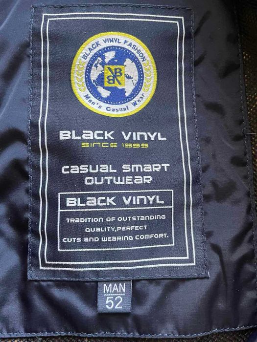 р. XXL 52 Black vinyl стильна куртка демісезонна водонепроникна
