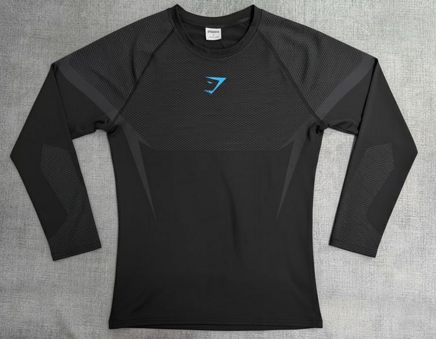 НОВИЙ Рашгард Gymshark Onyx V5 Seamless Long Sleeve | Розмір M