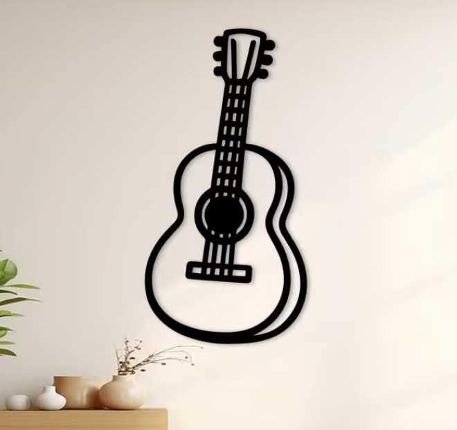 Nowa metalowa dekoracja gitara