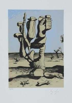 Cruzeiro Seixas - Serigrafia assinada, 99/150, motivo "surrealista".