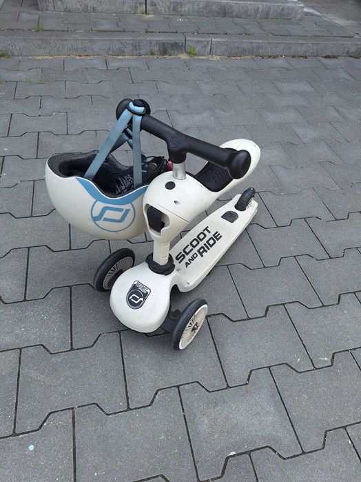 Scootandride Highwaykick 1 2w1 Jeździk i Hulajnoga + Kask Kolor Ash