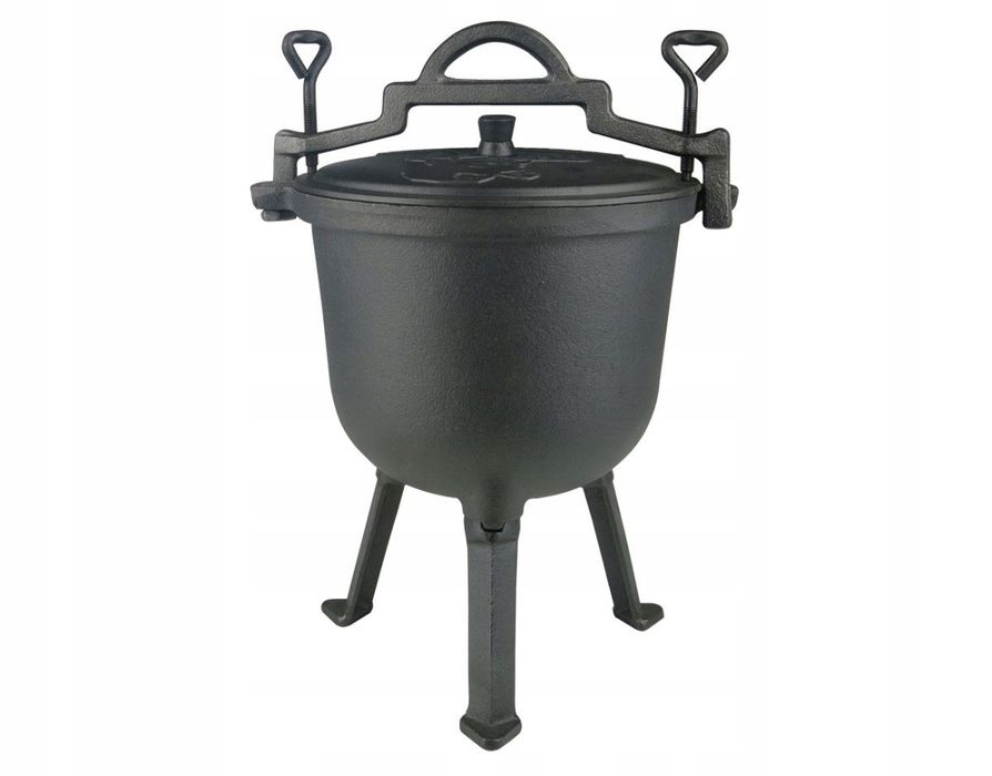 kociołek garnek myśliwski żeliwny + nóż ssw berlin 8l