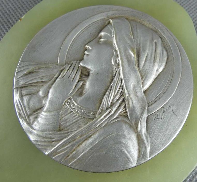 KROPIELNICA Maryja Marka Boża MADONNA alabaster mosiądz 15 cm