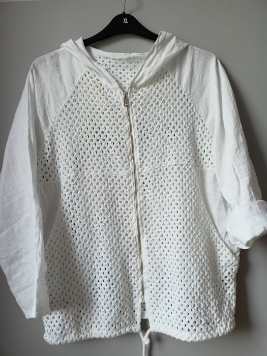 Bluza/narzutka biała len NewCollection