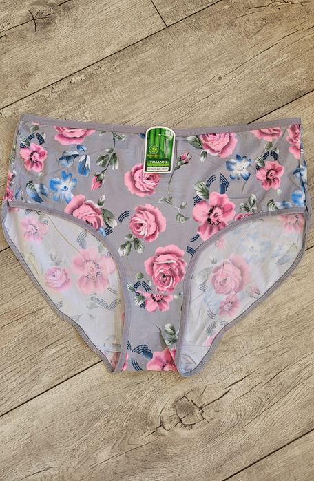 Timanni szare majtki bambusowe w kwiaty 4XL/5XL