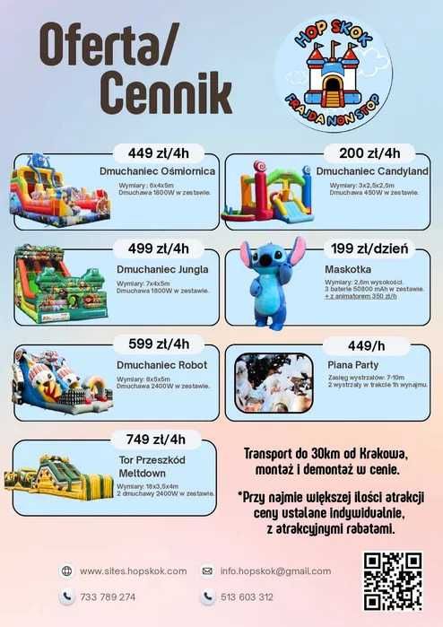 Wynajem dmuchańców i atrakcji dla dzieci – Kraków i okolice!