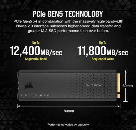 NOVO - SSD PRO Corsair MP700 PRO SE PCIe 5 NVMe M.2 2TB