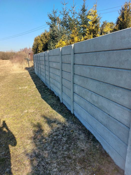 Ogrodzenie palisadowe, betonowe jedno-dwustronne