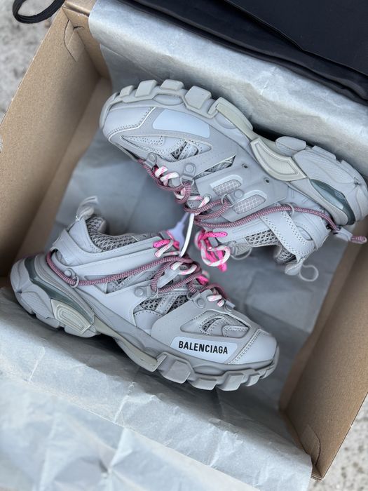 Жіночі кросівки  Balenciaga Track Trail Laces Grey Pink Black White