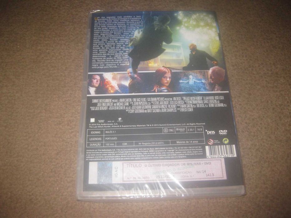 DVD "O Último Caçador de Bruxas" com Vin Diesel/Selado/Raro!