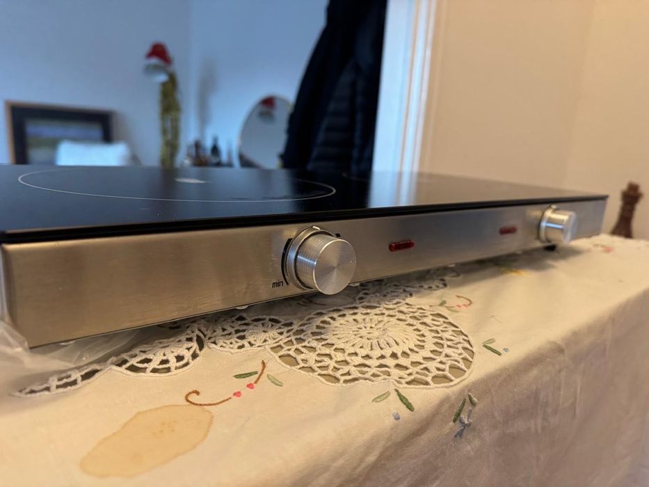 Fogão portátil elétrico 2 bocas – tudo a funcionar