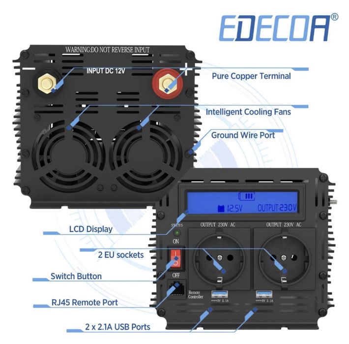 Інвертер EDECOA 2000W