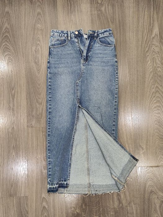 Довга джинсова юбка