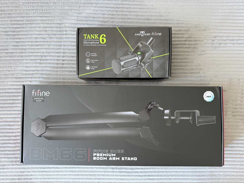 • Мікрофон динамічний FIFINE TANK 6 + Пантограф FIFINE BM66 •