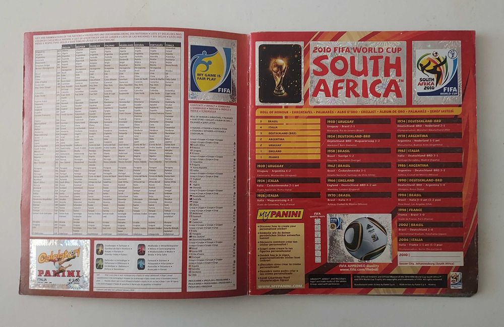 Caderneta cromos Panini - World Cup 2010 - Completa
