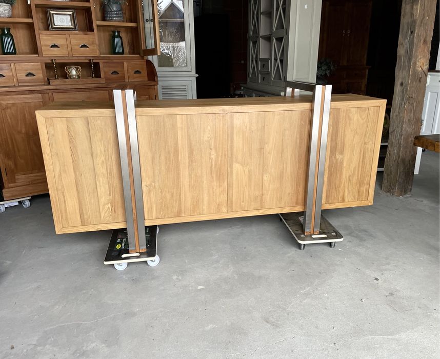 NOWOCZESNA drewniana komoda DUŻA prosta minimalistyczna loft jasna