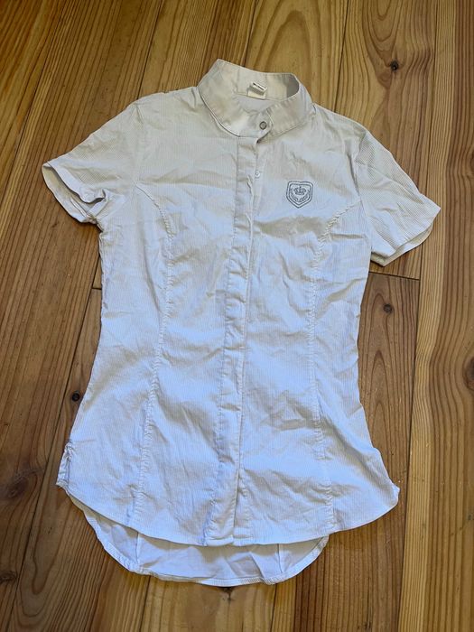 OKKSO Camisa Manga Curta Equitação Concurso Tamanho 38 Branco