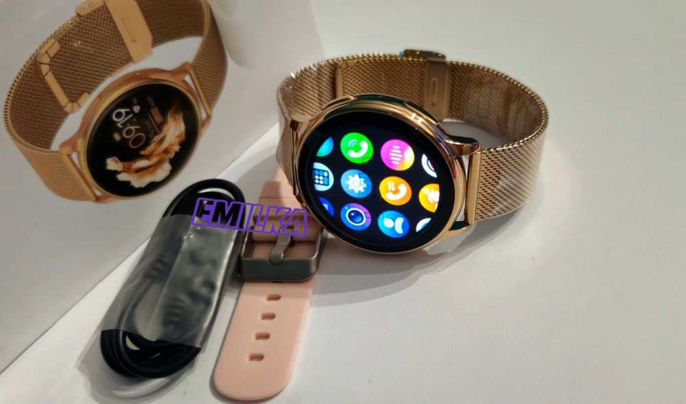 Nowoczesny Nowy Piękny Zegarek Damski Smartwatch Złoty Prezent Święta