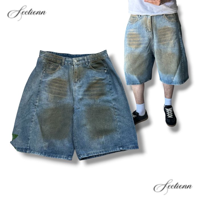 Baggy distressed dirty acne studious type shorts racer jaded london archive opium sk8 y2k акне широкі брудні баггі джинсові шорти